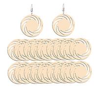 Healvian 20 Pièces Boucles Oreilles Bois Creux Accessoires Oreilles Décontractés pour Femmes et Bijoux de Fête Élégants Beige