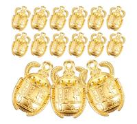 Healvian 20 Pièces Breloques Scarabée Doré Vintage pour Fabrication Bijoux Diy, Pendentifs Mini Scarabée pour Collier et Bracelet, Accessoires Artisanaux Multifonctions Arts et Couture