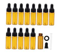 Healvian 20 pièces Flacon compte-gouttes couleur thé Lot de bouteilles vides avec pipette Flacon cosmétique rechargeable pour huiles essentielles et usage pratique