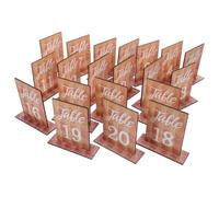 Healvian 20 Pièces Numéro de Table en Bois, Marqueur de Table de Réception, Chiffres Lisibles, Portable, Décoration Élégante, pour Mariage, Banquet et Restaurant