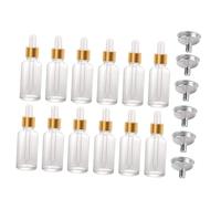 Healvian 24 pièces Lot Flacons Verre Transparent avec Pipettes et Entonnoirs Inox Distributeurs Liquide pour Huiles Essentielles et Produits Cosmétiques DIY