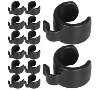 Healvian 25 Clips en Plastique Noir pour Câbles de Microphone, Fixation Facile et Solide, Compatibles Supports Micro et Claviers, Diamètre Tube 25mm, pour Enregistrement et Magasins
