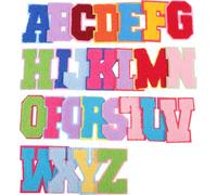 Healvian 26 Écussons Thermocollants Brodés à Lettres en Tissu Éponge Multicolores, Kit DIY pour Vêtements, Accessoires et Couture, Patchs Résistants à L'usure Adaptés Robes, Paquet, Jeans