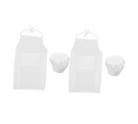 Healvian 2ensemble Chapeau De Chef Né Avec Tablier Accessoires De Photographie Pour Garçon Fille Garçon Blanc Ensemble Pour Photo