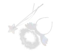 Healvian 2pièces Bandeau Ailes Ange Et Baguette De Fée Pour Garçon Fille Femmes Accessoires De Fête Anniversaire Halloween Jeu De Rôle Photo