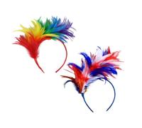 Healvian 2pièces Bandeaux Halloween Multicolores Coiffes à Plumes Style Années de Deux Serre-têtes pour Bal de Promo Cocktail Mariage Tea Party