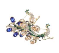 Healvian 2pièces Broche Paon pour Femme Broche à Cheminée et Châle pour Tailleur de Mariage et Fleur pour Pull Broches Vintage pour Adulte