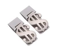 Healvian 2Pièces Clip de Vérification Inoxydable de Pince à Billets Durable pour Petites Notes