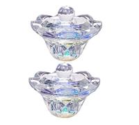 Healvian 2pièces Coupe Octogonale Verre pour Nail Art Bol pour Liquide et Poudre Acrylique Gobelet Mélangeur pour Ongles Accessoire de Manucure