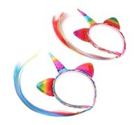 Healvian 2pièces Lot De Bandeaux Licorne Pour Filles Avec Queue De Cheval Tressée Costume Halloween