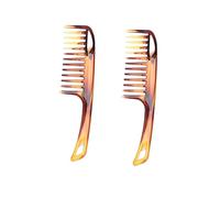 Healvian 2pièces Lot De Peignes à Long Manche à Dents Larges Style Rétro Insert Pour Cheveux Outils De Coiffure