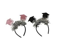 Healvian 2pièces Mini Chapeau De Médecin Tissu Non-tissé -tête Étincelant Pour De Diplôme Accessoire De Fête De De Diplôme Noir Et Rose