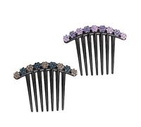 Healvian 2pièces Peigne à Cheveux Strass Motif Floral Épingles Cheveux Accessoires Coiffure Outil Pour Chignon