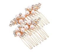 Healvian 2pièces Peigne Cheveu Mariage Perles Fausses Et Fleurs Lot De Barrettes Laterales Pour Coiffure De Mariée Accessoires De Cheveux