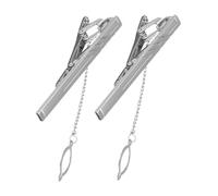 Healvian 2pièces Pince à Cravate Pour Homme Style Business Lot Pour Mariage Banquet Réunion Affaires Design Élégant Matériel Fer