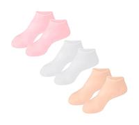 Healvian 3 Chaussettes Hydratantes Cracks de Chaussettes de Soins des Couleur Blanc Rose et Chair Intensif pour Peau Sèche et Abîmée