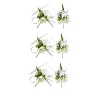 Healvian 3 Ensembles Accessoire Vestimentaire De Mariage Coureur De Mariée Accessoires Pour Bouquets Revers Clé Désactivé Mesdames Broche Poignet Petit Fleur De Soie