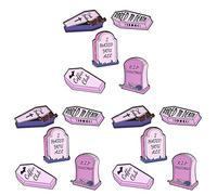 Healvian 3 Ensembles Broches Émail Forme De Tombeau Accessoires De Mode Pins De Bijoux Pour Vêtements Style Créatif Et Pratique Pour Fêtes Et Événements 5 Pièces * 3