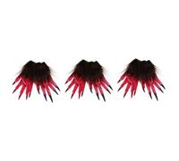 Healvian 3 Paires Gants Longs Griffes Poilues Halloween Latex Rouge Accessoires Cosplay pour Fête Horreur et Décoration Effrayante