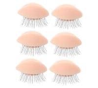 Healvian 3 paires Kit de Paupières Remplaçables pour Pratique de Maquillage Amovibles Couleur Peau Accessoire pour Entraînement Extension Cils sur Tête Mannequin