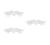 Healvian 3 Pièces Ange Blanches Grandes pour Adultes et Garçon Fille de Fée Plume Légères pour Halloween Fête et Performance