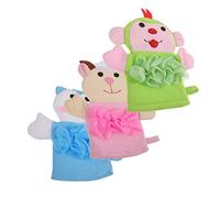 Healvian 3 Pièces de bain lavage les tout-petits siège de bain bébé jouets de bain luffa de bain pour enfants de bain frottant laveur de corps portatif de éponge