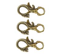 Healvian 3 Pièces Dragon Head Keychain Snap Hooks Cuivre Vintage Anneaux Rétro pour Porte Clés Sacs et Accessoires DIY Résistants et