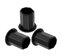 Healvian 3 Pièces Extrémité de Bâton de Hockey Embout de Crosse de Hockey Octogonal en TPE Noir Maintien Antidérapant Stabilité de Prise Accessoire sur Glace et Sports de Terrain