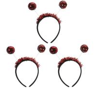 Healvian 3 Pièces Halloween Headband For Adults With Sequin Ladybug Design Lightweight Spring Hairband For Carnival Party And Cosplay Accessories