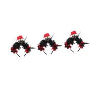 Healvian 3 Pièces Headband Halloween Adulte Floral et Crâne Réaliste Accessoire pour Fête Déguisement Mexicain Coiffe pour Parent Garçon Fille