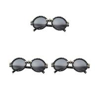 Healvian 3 Pièces Lunettes à Tête de Mort Rondes pour Costume de Fête