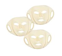 Healvian 3 pièces Masque Silicone Réutilisable pour Soins Visage Étanchéité Optimale Confort Lot de Doré pour Masque Facial Hydratant et