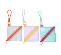 Healvian 3 Pièces Mini Travel Mesh Pouches for Cosmetics and Small Items Portable Lipstick Organizer Coin Purse Set for Women Compact Breathable Storage Bags in