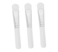 Healvian 3 Pièces Pinceaux Applicateurs de Masque Visage de Bois Blanc et Silicone Outils Cosmétiques pour Application de Masque Diy Pratiques et Faciles à Transporter