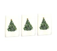 Healvian 3 Pièces Serviette Visage Brodée Motif Sapin de Noël Douce et Durable Créatif pour Maison