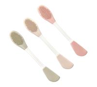 Healvian 3 pièces Set de Pinceaux Applicateurs Silicone Double Embout pour Masques Visage Brosse Nettoyante Ergonomique pour Application Facile et Nettoyage Doux Peau
