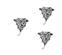 Healvian 3 Pièces Spider Web Fingerless Gloves Halloween Steampunk Wristband Bracelet Unique Punk Style Accessory For Costume Party
