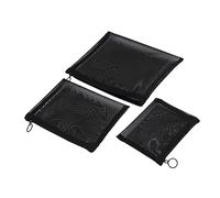 Healvian 3 pièces Trousse de Maquillage Maille Noire Sac de Rangement Cosmétique Compact et Filles pour Voyage Gym et Organisation Quotidienne