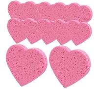 Healvian 30 Pièces Éponges Exfoliantes Forme de Cœur Éponges Visage de Bois pour Nettoyage Démaquillage et Soins Visage