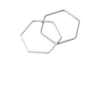 Healvian 30pcs Breloques Hexagonales en Acier Inoxydable Argenté pour Création de Bijoux Diy, Finition Soignée, Accessoires Simples et Élégants pour Femme