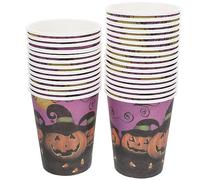 Healvian 30pièces Gobelets Papier Pour Halloween Lot De Gobelets Jetables Avec Motif Citrouille Fournitures De Fête Pratiques Et Légères