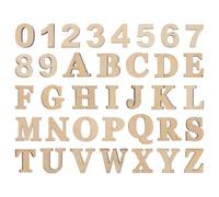 Healvian 36 Lettres et Chiffres en Bois pour Scrapbooking Alphabet A-z et 0-9 en Bois Brut, 36 Pièces pour Loisirs Créatifs, Décoration Diy, Accessoires pour Albums et Projets Artistiques