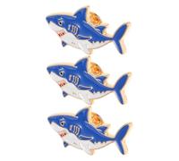 Healvian 3pcs Épingle à Motif Requin Kawaii en Alliage de Zinc Bleu, Résistante la Décoloration la Déformation, pour Chapeaux et Vestes Thème du Monde Sous-marin