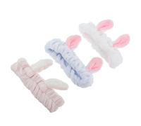 Healvian 3pièces Bandeau Cheveux Oreilles De Lapin Joli Pour Femmes Bandeau Visage Maquillage Yoga Lot