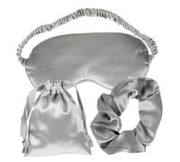 Healvian 3pièces Masque De Sommeil Soie Avec Bandeau Pochette De Rangement Et Bande Élastique Masque Occultant Léger Pour Voyage Et Détente Kit Confortable Et Doux Pours Yeux Sensibles