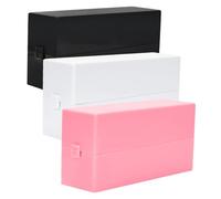 Healvian 3pièces Organisateur De Rangement Pour Têtes De Ponçage à Ongles Coffret De Emplacements Rose Blanc Et Noir Boîte De Stockage Pour Accessoires De Manucure Et Affichage Mèches