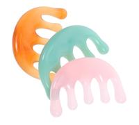 Healvian 3pièces Peigne De Massage Du Chevelu Manuel à Cinq Doigts Outil De Massage Portable Pour Voyages Et Quotidien Résine