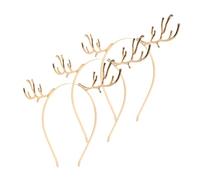 Healvian 3pièces Serre-tête de Noël Renne Bandeau Métal et Strass pour Fête Coiffe de Décoration de Tête