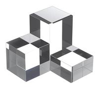 Healvian 3pièces Supports De Présentation Acrylique Cubes Carrés Pour Bijoux Et Artisanat Blocs Acryliques Transparents Accessoires De Décoration Pour Vitrines