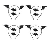 Healvian 4 Ensembles Bandeau de Fête Chauve Souris Accessoire Cosplay Halloween avec Clip Cheveux Ensemble pour Adultes